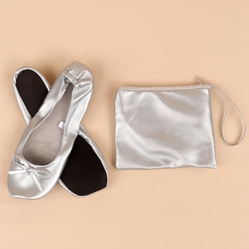 Foldable Ballet Flats for Women Roll up Shoes Travel Ballerina Slippers for Purse Plus Size Comfortable Convenient Dance Sneakerina Beach Summer House Indoor Outdoor2