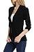 MINEFREE Women's 3/4 Ruched Sleeve Lightweight Work Office Blazer Jacket Black L