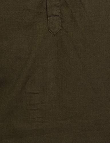 Image of The Indian Garage Co Men Slim Fit Solid Full Sleeves Hooded Casual Shirt
