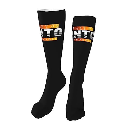 Retro I Get Us Into Trouble Knee High Socks For Women Long Tube Socks Athletic Compression Socks Unisex High Socks Girls