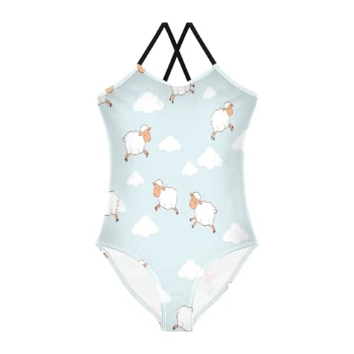 Cartoon Style Girls' Athletic Swimwear, Summer Beach Swimsuit, 3-10