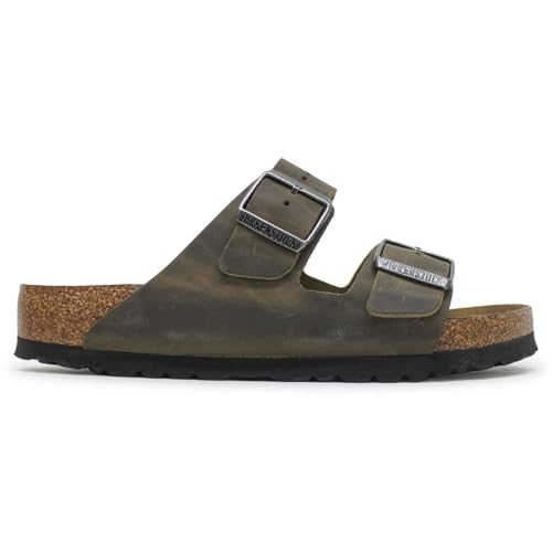 Image of Birkenstock Arizona Soft Footbed - Leather (Unisex) Khaki Oiled Leather EU 38 (US Women's 7-7.5) Regular