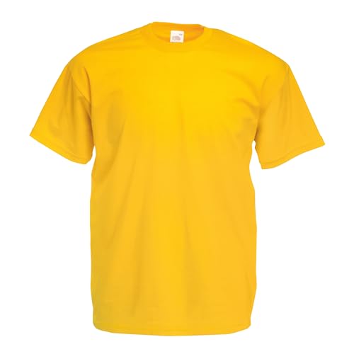 Settantallora T-Shirt Uomo Cotone 100%, Maglietta Basic a Tinta Unita, Maglia a Maniche Corte Morbida, Traspirante, Ideale per Sport, Lavoro e Tempo Libero (XL, Giallo)