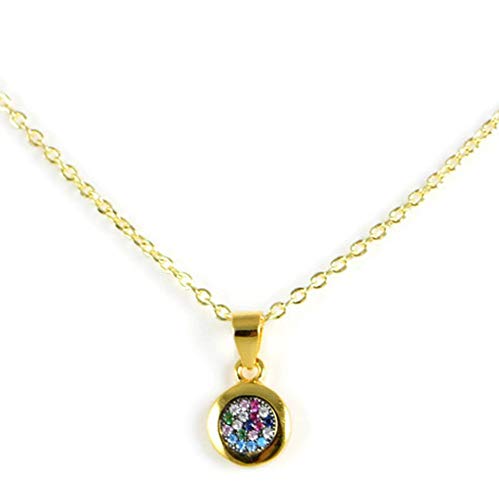 Pendentif en pierre fine et oxydes CZ sur chaîne ajustable pour vos tenues d'été