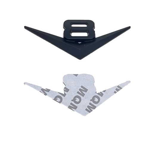 Image of 2PC V8 Emblem Decal Car Engine Letters Plating Badge 3D Metal Style Fit for V8 Engine Car Trunk Black