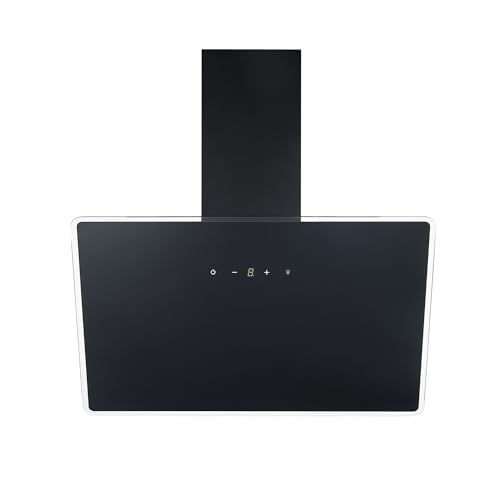 Respekta Dunstabzugshaube kopffrei/Haube schräg 80 cm/Metallgehäuse mit Glasschirm in Schwarz/Abluft - und Umluftfunktion / CH112080S / A++ / 39-61 dB