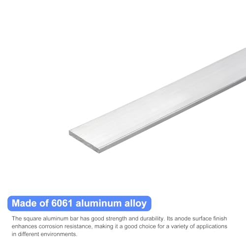 Image of uxcell Square Aluminum Flat Bar, 2Pcs 3 /16 inch Thick 1.4 inch Width 12 inch Length Square Aluminum Bar 6061 Aluminum Flat Plate, 4 x 35 x 305mm T6511 Solid New Mill Stock for Industrial Building