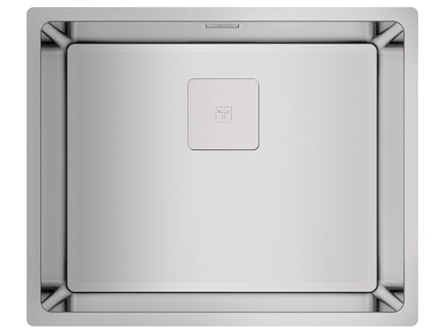 TEKA Fregadero Cocina 50 cm 1 Seno FlexLinea Triple Posibilidad de Instalación, Acero Inoxidable para Mueble 60cm, SilentSmart, Duradero, Modelo RS15 50.40