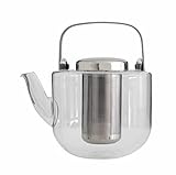 VIVA Scandinavia Teekanne mit Siebeinsatz aus Glas, Teekocher mit hitzebeständigem Teesieb, Glaskanne für Teelichter mit Stövchen, ohne Teebeutel für losen Tee geeignet, 0,75 Liter