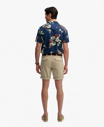 Superdry Utility Chino Short Pantalones, Overcast Beige, 30W Unisex Adulto