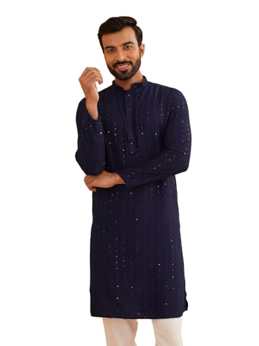 Image of SOJANYA Premium Embellished Cotton Kurta with Sequin Detailing