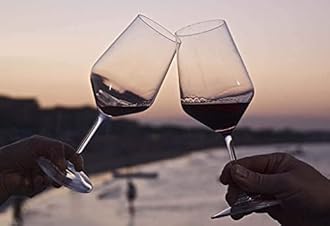 Ash & Roh® Ideal for White or Red Party Wine, Whisky Wine Clear Glass (Cut Wine Glass, Pack of 6)