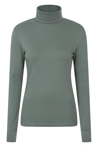 Mountain Warehouse Meribel Womens Roll Neck Top - 100% Combed Cotton Thermal Baselayer, Breathable, Lightweight, Isotherm with Fitted Sleeves - Ideal for - Image 3