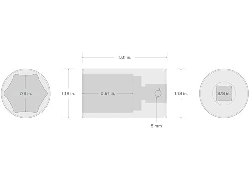 Image of TEKTON 3 /8 Inch Drive x 7 /8 Inch Semi-Deep 6-Point Impact Socket | SID14022