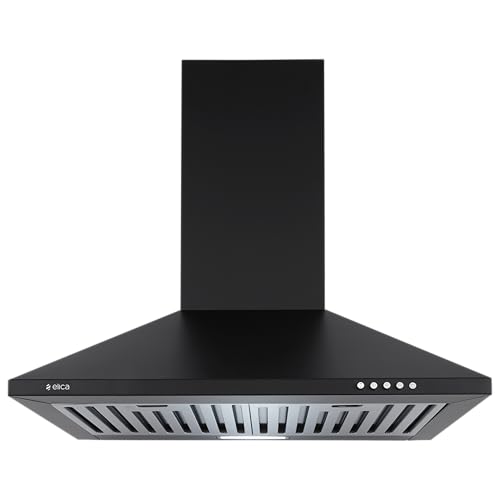 Elica 60cm 900 m3/hr Baffle Filter Kitchen Chimney with 5 Years WARR on Motor and 1 Year Comprehensive | STRIP PLUS BF 60 NERO | Black | 3 Speed Push Button Control | Made In India view 1