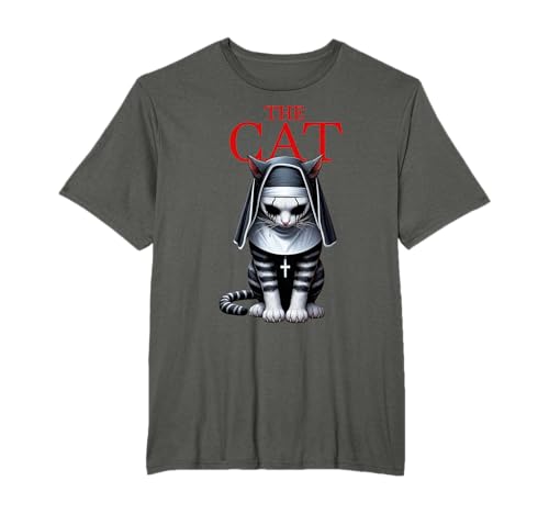 O gato terror gato Halloween assustador divertido t-shirt
