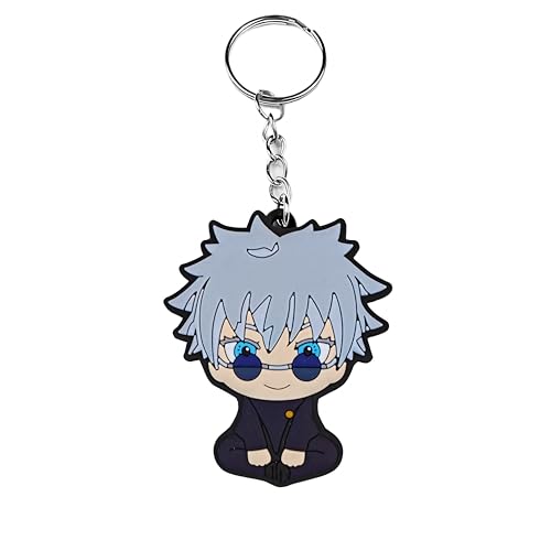 Takeshii LLavero Anime Satoru Gojo Manga Jujutsu Kaisen Material PVC Figura JJK Accesorio Animado Colgante Anillo Regalo Japones