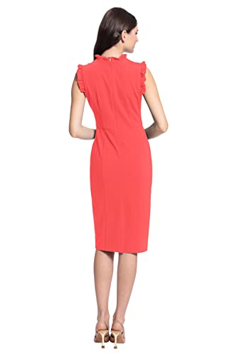 Image of Maggy London Womens Ruffle Neck and Armhole Sheath Dress