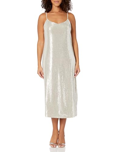 Robe midi caraco haut de gamme en tricot métallique fin