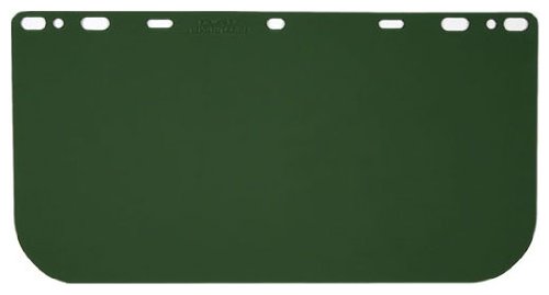 Image of MCR Safety 181541 Safety Face Shield, Universal Impact Universal Resistant Polycarbonate Material, Medium Green, 8-Inch x 15.375-Inch, 0.040-Inch Thick