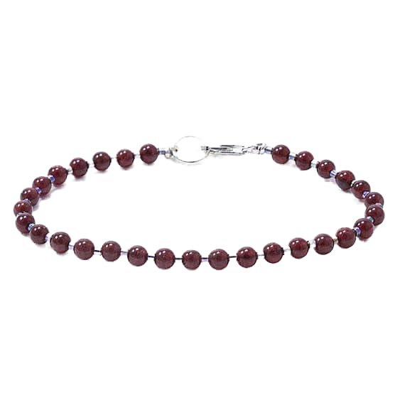 Bracelet grenat 4mm LKBEADS un cadeau intemporel en pierres naturelles unisexes