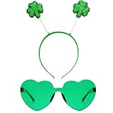 SPARKLING SHAMROCK HEADBOPPER: This headband shines with two glittery shamrocks, bringing a lively and festive touch to your St. Patrick's Day outfit. It's made to fit comfortably and stay on your head while you enjoy the day's activities. LUCKY CLOV...