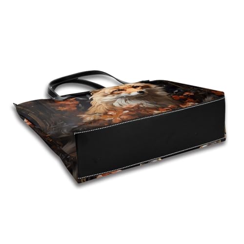 Fox and Flowers Stylish Waterproof Handbag for Women - Lightweight Travel Tote with Double-Sided Digital Print, Large Capacity4