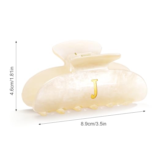 Image of Hair Claw Clips for Women Birthday Gift Hair Clips Glitter Letter Claw Clips Non-slip Elegant Initial Hair Claw Clip for Thick Thin Hair, Letter J