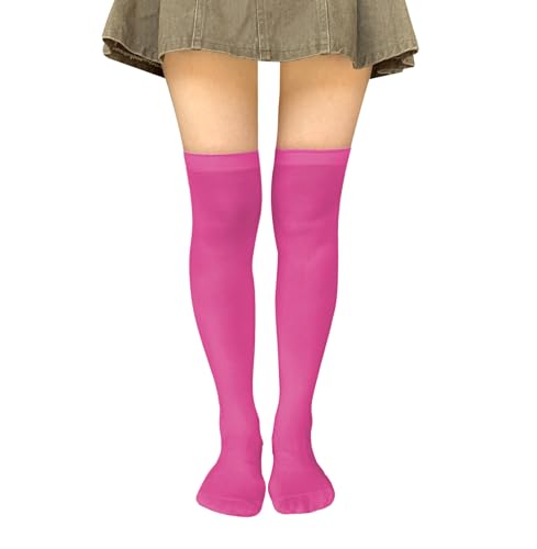Image of Women's Opaque Stretchy Nylon Over Knee Thigh High Stockings Costume Socks