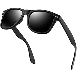 KANASTAL Lunettes de Soleil Homme Femme Polarisées Retro, Lunettes de Soleil Mode Vintage Carrées, Lunette Noir UV400 pour la Conduite Pêche Ski