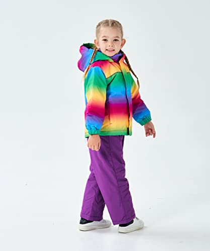 M2C Jaqueta e calça de esqui com estampa espessa para meninos e meninas, 2 peças, Spectrum Gold, 8-9