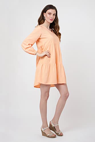Image of V-Neck Dress with Lantern Sleeves by Miss Lavish London