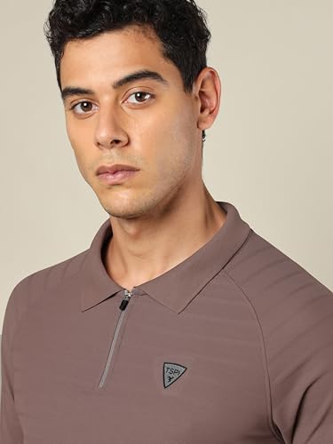Image of TECHNOSPORT Men's Polyester Slim Fit Polo T-Shirt - (P691 P) Pack of 1