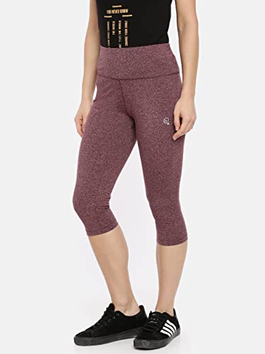 Image of Macrowoman W-Series Active Yoga Capris for Women with High-Rise Poly Cotton Stretch with Flat Waistband and Chafe-Free Fit