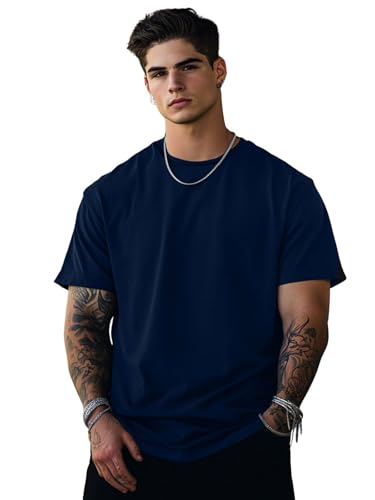 Image of Veirdo 100% Pure Cotton Oversized Loose Fit Half Sleeve Solid Core Round Neck Multicolor T-Shirt Combo for Men & Boys (Pack of 4)
