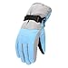 SOIUTAO Gants de cyclisme pour enfants - Gants de randonnée avec fermeture Velcro - Protection du poignet - Extérieur épais - Antidérapants - 10-14 ans, bleu clair, M