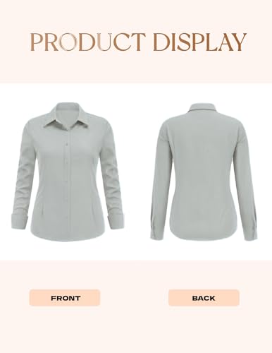 Image of IN'VOLAND Women Plus Size Button Down Shirts Long Sleeve Office Work Blouse