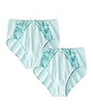 [ニッセン] レギュラーショーツ 深ばきペアショーツ２枚組 サックス×グリーン 3L