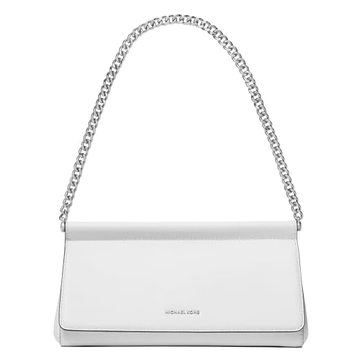 Michael Kors Carmine Medium Clutch, Borsa a Mano Donna, Hardware Color Argento/Bianco Ottico, One Size