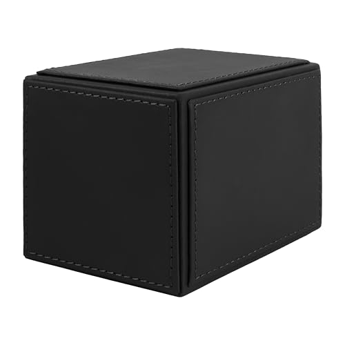 Image of V-CUBE DESIGNS Premium Vegan Leather Pen Holder for Desk & Study Table Accessory | Marker /Pencil Stand for Student | Stationery Organizer for Office Table & Home | 6mm Thickness with MDF Core |Black