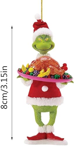 2023 Christmas Greench Acrylic Hanging Ornament, G-rinch Christmas Thanksgiving Vacation Wooden Pendant Funny Green G-rinch Christmas Tree Decor for Home Holiday Party Gifts Party Suppliers (O) - Thumbnail 7