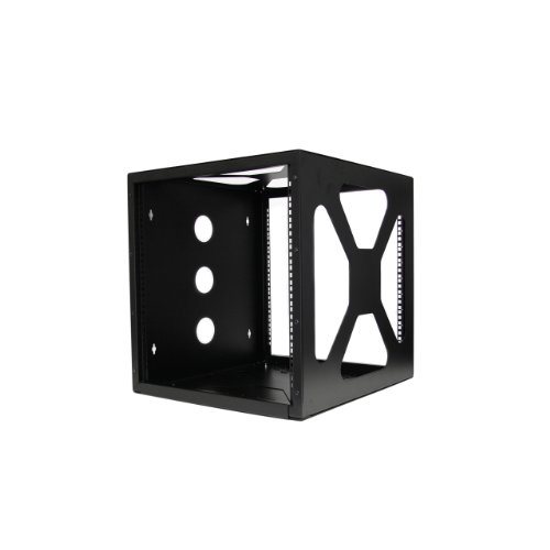 Image of StarTech.com 10U 19-Inch Wall Mount Side Mount Open Frame Rack Cabinet, Black (RK1019SIDEM)