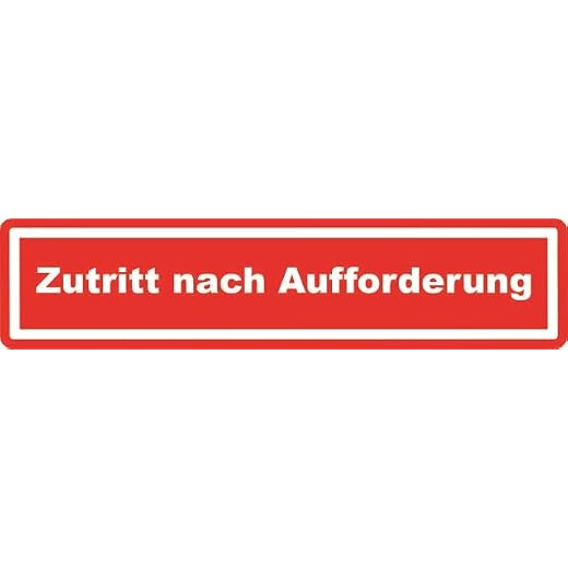 U24 Aufkleber Zutritt nach Aufforderung 18 x 4 cm Autoaufkleber Sticker