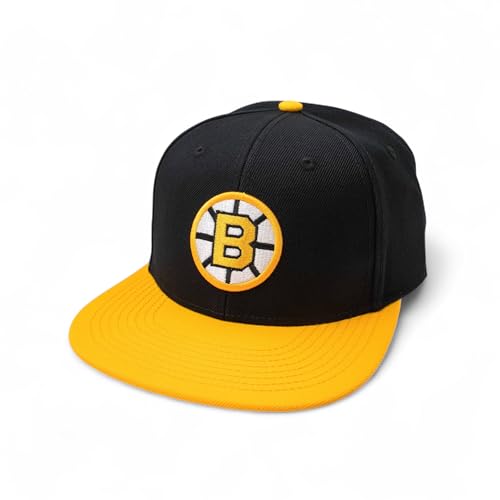 AMERICAN NEEDLE 400 Series NHL Team Snapback Hat Boston Bruins Mens Black/Gold Wool Blend (400A1V-BBR)