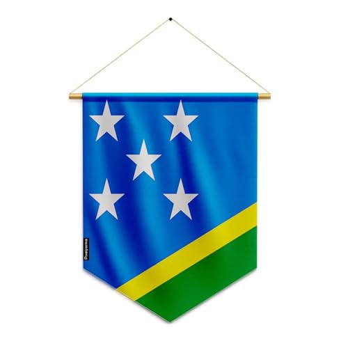 Banderín Bandera Salomón, país de poliéster, 30 x 45 cm