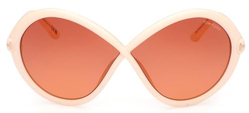 Tom Ford Sunglasses FT 1070 Jada 25T Shiny Ivory, t Logo/Gradient Burgundy T2