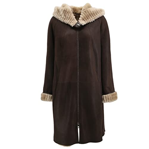 Hollert Damen Lammfellmantel Olivia BRAUN Fellmantel Wintermantel Merino...