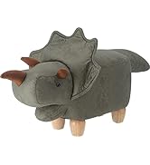 不二貿易 アニマルスツール 幅75×奥行35×高さ43cm トリケラトプス 耐荷重80kg オットマン 16742 グリーン