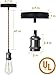 JACKYLED UL Boho Pendant Light Kit, Hemp Rope Light Fixture with Adjustable Hanging Light Cord & E26 E27 Light Socket, Vintage Ceiling Light for DIY Kitchen Island, Bedroom, Farmhouse