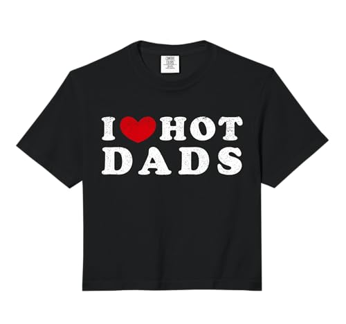 I Love Hot Dads, I Heart Hot Dads Comfort Colors Crop Top